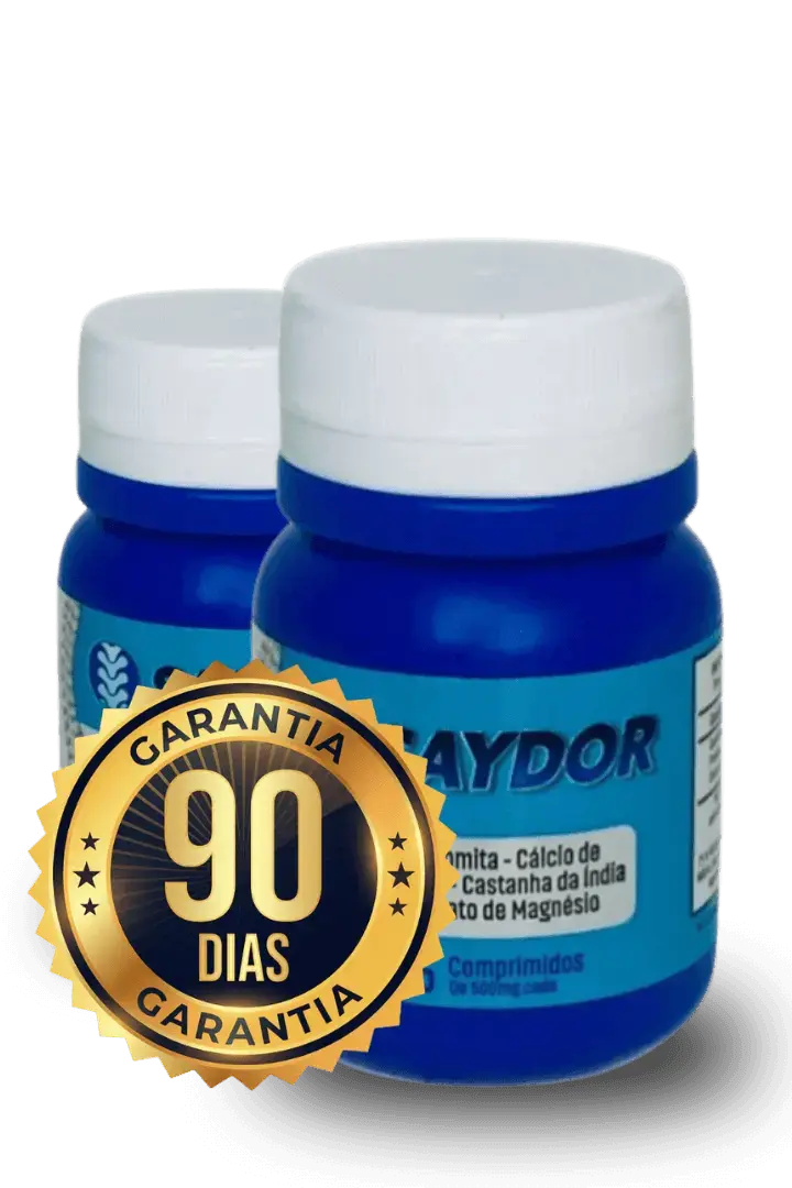 Dois frascos de Saydor com selo de garantia de 90 dias